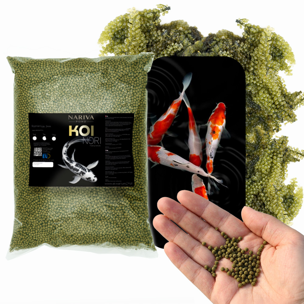 Nariva Koi Nori 1kg - Pokarm dla ryb do oczka wodnego i stawu (Granulat ze Spiruliną).jpg
